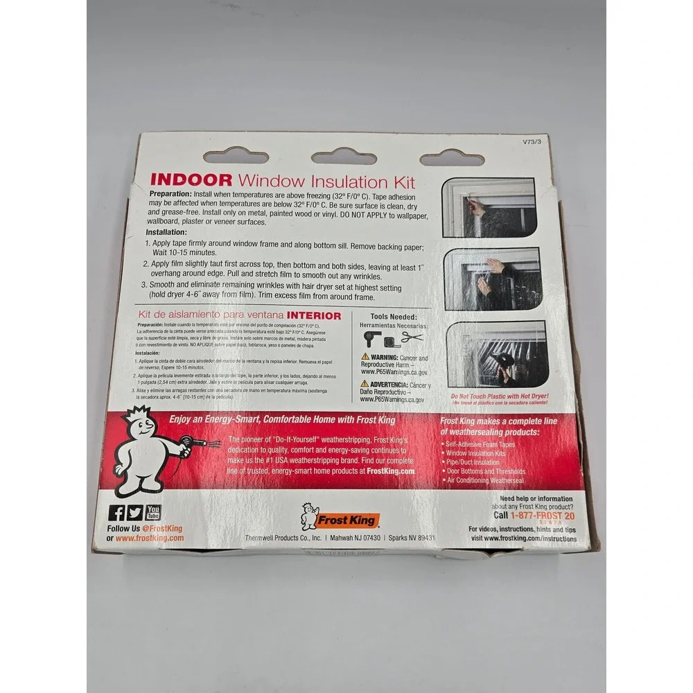 Frost King 3 Pack Indoor Window Insulation Shrink Kit Save Up To 35%‎ Heat Loss